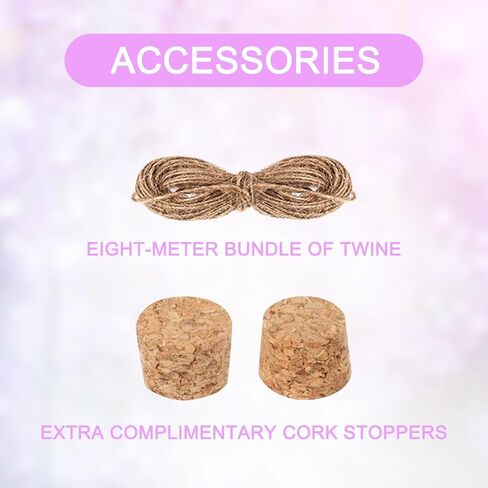 10 ml Mini Glass Vials with Cork, 24 Pack with Twine & Extra Cork Stoppers, Tiny Spell Jars, Mini Potion Bottles for Theme Party in Kuwait