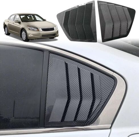 Window Louvers Fits for 8th Gen Honda Accord Sedan 2008-2012 Accessories Rear Side Window Louvers Windshield Sun Shade Cover Auto Exterior Decoration Trim Accessories(Carbon Fiber) in Saudi Arabia