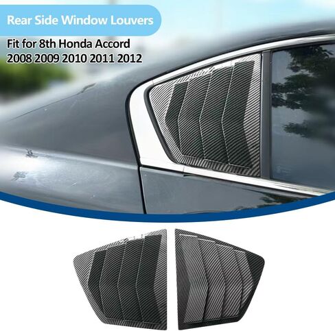 Window Louvers Fits for 8th Gen Honda Accord Sedan 2008-2012 Accessories Rear Side Window Louvers Windshield Sun Shade Cover Auto Exterior Decoration Trim Accessories(Carbon Fiber) in Saudi Arabia