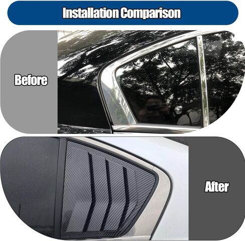 Window Louvers Fits for 8th Gen Honda Accord Sedan 2008-2012 Accessories Rear Side Window Louvers Windshield Sun Shade Cover Auto Exterior Decoration Trim Accessories(Carbon Fiber) in Saudi Arabia