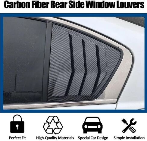 Window Louvers Fits for 8th Gen Honda Accord Sedan 2008-2012 Accessories Rear Side Window Louvers Windshield Sun Shade Cover Auto Exterior Decoration Trim Accessories(Carbon Fiber) in Saudi Arabia