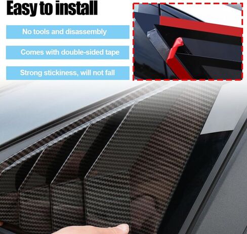 Window Louvers Fits for 8th Gen Honda Accord Sedan 2008-2012 Accessories Rear Side Window Louvers Windshield Sun Shade Cover Auto Exterior Decoration Trim Accessories(Carbon Fiber) in Saudi Arabia
