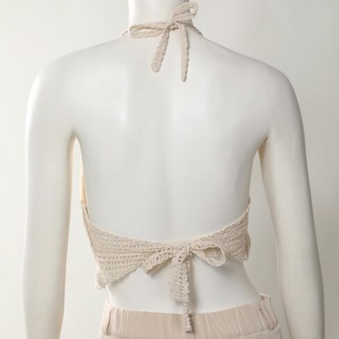 Crochet Top for Women Summer Beachwear Padded Corsets Halter Backless Bikini Boho Tank Tops Knit Bra Bralette Cover Up in Saudi Arabia