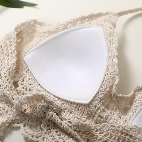 Crochet Top for Women Summer Beachwear Padded Corsets Halter Backless Bikini Boho Tank Tops Knit Bra Bralette Cover Up in Saudi Arabia