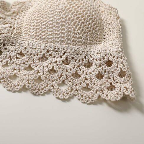 Crochet Top for Women Summer Beachwear Padded Corsets Halter Backless Bikini Boho Tank Tops Knit Bra Bralette Cover Up in Saudi Arabia