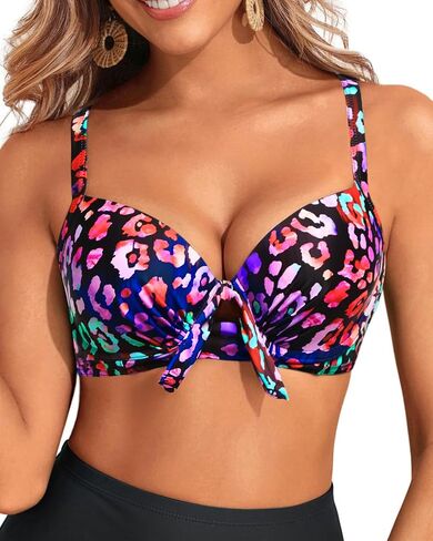 Women Underwire Bikini Swim Top - Push Up Knot Front Swimsuit Top 2025 Bathing Suit Bra in Saudi Arabia