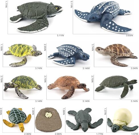 Sea Animals Figurines Set 18PCS Sea Turtle Small Figure Christmas Bath Toys Gift for Kids Toddlers Preschool Educational Playset Whale Ornament in Saudi Arabia