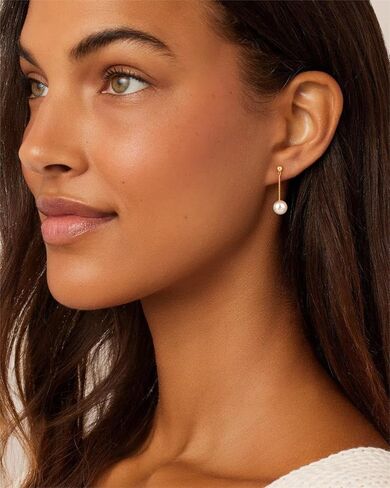 Pearl Earrings for Women, Dainty 14K Gold Plated Pearl Drop Dangle Earring for Women Trendy Cubic Zirconia Simple Hypoallergenic Earrings Fashion Jewelry in Kuwait