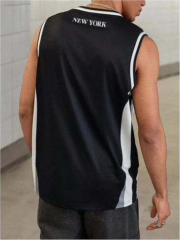 Verdusa Men's Vintage Graphic Tees Men Letter Print Tank Tops Round Neck Sleeveless Shirts in Kuwait