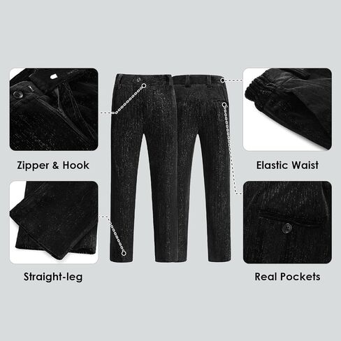 Lamgool Boys Velvet Suit Set Slim Fit Tuxedo Kids Formal Outfit 4 Piece with Blazer Jacket Shirt Pant Bow Tie for Wedding in Saudi Arabia