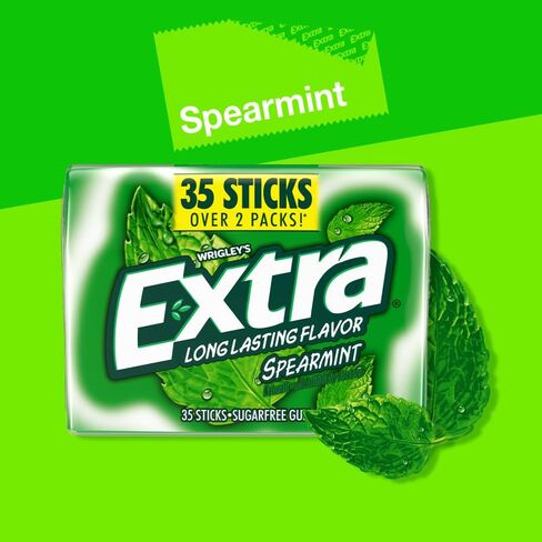 EXTRA Gum Spearmint Sugar Free Chewing Gum Pack, 35 Ct Mega Pack in Saudi Arabia