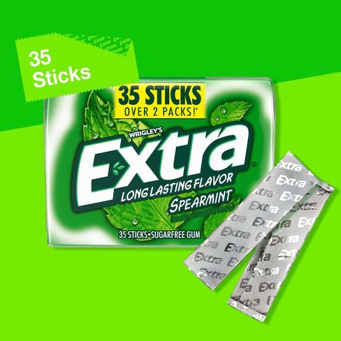 EXTRA Gum Spearmint Sugar Free Chewing Gum Pack, 35 Ct Mega Pack in Saudi Arabia