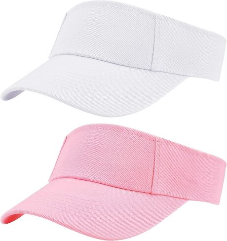 Dxhycc 2 Pack Kids Sun Visor Hats for Girls Boys, Adjustable Cotton Summer Tennis Golf Visor Hat Sports Sun Caps in Saudi Arabia