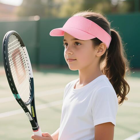 Dxhycc 2 Pack Kids Sun Visor Hats for Girls Boys, Adjustable Cotton Summer Tennis Golf Visor Hat Sports Sun Caps in Saudi Arabia
