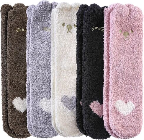 DYW Fuzzy Socks for Women Soft Cozy Fluffy Winter Warm Slipper Socks Home Sleeping Animal Socks in Kuwait