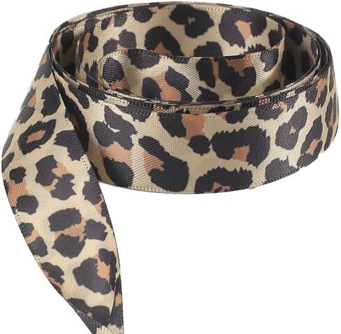 Fashion Leopard Shoe Laces, Soft Satin Ribbon Shoelaces for Casual Shoes Shoestring for Women Girls 2CM Wide 1 Pair in Saudi Arabia