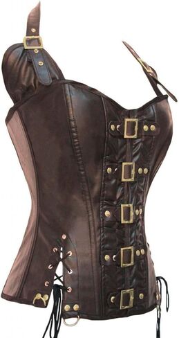Kafeimali للنساء Halterneck Buckle-Up Steampunk Corset Bustiers in Kuwait