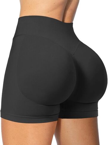 Workout Impact Shorts Hidden Scrunch Butt Lifting Gym Booty Biker Shorts for Women Tummy Control in Saudi Arabia