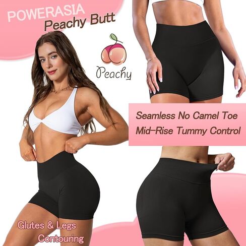 Workout Impact Shorts Hidden Scrunch Butt Lifting Gym Booty Biker Shorts for Women Tummy Control in Saudi Arabia