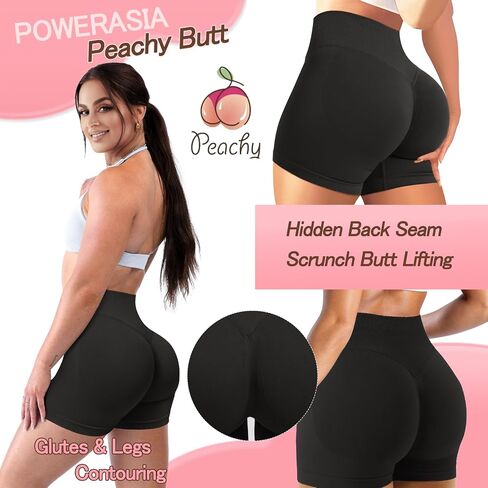 Workout Impact Shorts Hidden Scrunch Butt Lifting Gym Booty Biker Shorts for Women Tummy Control in Saudi Arabia