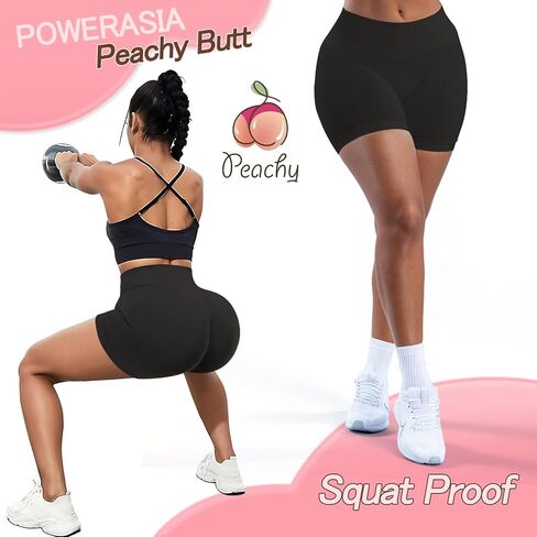 Workout Impact Shorts Hidden Scrunch Butt Lifting Gym Booty Biker Shorts for Women Tummy Control in Saudi Arabia