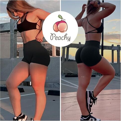 Workout Impact Shorts Hidden Scrunch Butt Lifting Gym Booty Biker Shorts for Women Tummy Control in Saudi Arabia