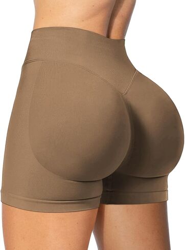 Workout Impact Shorts Hidden Scrunch Butt Lifting Gym Booty Biker Shorts for Women Tummy Control in Saudi Arabia