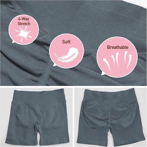 شورتات التأثير على التمرينات المخفية Scrunch بعقب رفع الصالة الرياضية شورتات راكب الدراجة النارية للنساء التحكم في البطن in Kuwait