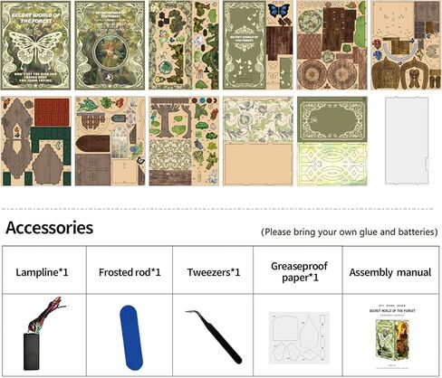 isseve Book Nook Kit ، DIY 3D Wooden Puzzle Bockends للبالغين ، ديكور رف الكتب المصغرة الصغيرة مع غطاء LED والغبار ، هدايا لمحبيات الحرف في سن المراهقة (Royal Seamer) in Kuwait