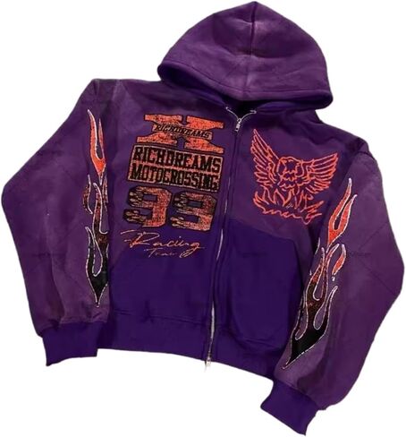 zip up hoodie grunge jukets street street y2k للجنسين emo خمر 2000s خارج الملابس الخارجي هوديس مغني النجوم in Kuwait