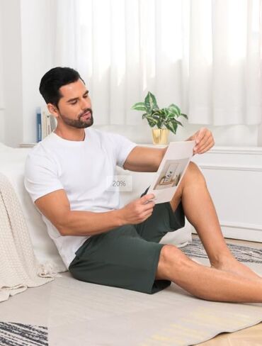 EA'S SECRET Men’s Pajama Bottom Summer Sleeping Shorts Cooling Breathable Soft Bamboo Rayon Lounge Shorts with Pockets in Saudi Arabia