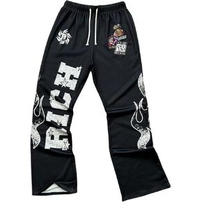 WDIRARA Boy's Letter Graphic Sweatpants Elastic Waist Workout Casual Pants