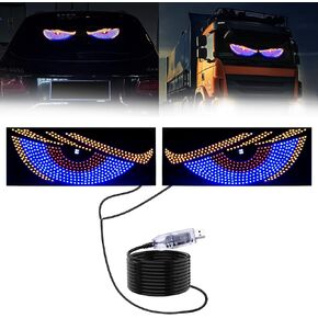 Lecart LED Devil Eyes Light للسيارات LED مصابيح العيون شيطان علامات الرسوم المتحركة بارد الأدوات الأمامية الخلفية الخلفية الزجاج الأمامي الإضاءة الإضاءة قابس تشغيل موصل USB اللون الأحمر الأخضر اللون