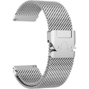 Milanese Mesh Watch Band for Men Women Replacement Band with Adjustable Parachute-style Buckle for 22mm Strap