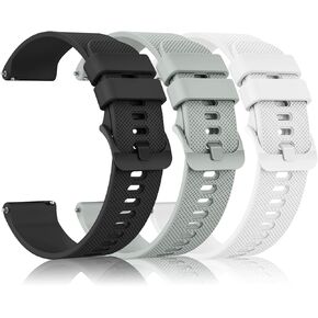 Amzpas Quick Release Watch Band 18mm 20mm 22mm Watch Straps, 3 Pack Soft Silicone Replacement Sport Watch Wristbands for Women Men