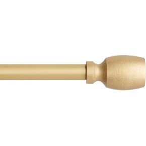 Town & Country Everyday Modern Smooth Cylinder Cylinder Single Startain Rod ومجموعة نهائية ، سهلة تثبيت الحائط ، الذهب غير اللامع ، 66 "-120"