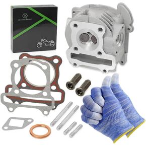 LK 47mm Cylinder Head GY6 49cc 50cc to 100cc Scooter Engine,69mm Cylinder Head Assy with Valves Set for 139QMB 139QMA Chinese Moped ATV Go Kart Quad,Powersports Engine Kit,Non EGR Type
