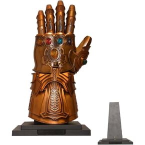 Sword Valley Cinematic Universe Thanos Infinity Gauntlet Glove - 40 سم/15.75 بوصة - قبضة إلكترونية مفصلية - Props Cosplay تفاصيل رائعة - الأحجار الكريمة قابلة للفصل