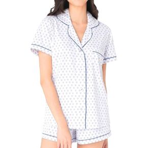 Ammiko Womens Pajamas Set Y2k Loungewear Pajama Button Down Top and Shorts Monkey Beach Short Sleeve Preppy Sleepwear