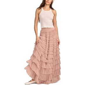 Lucky Brand Women's Tulle Ruffle Maxi Skirt