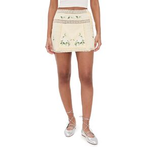 For Love & Lemons Women's Jolene Embroidered Mini Skirt