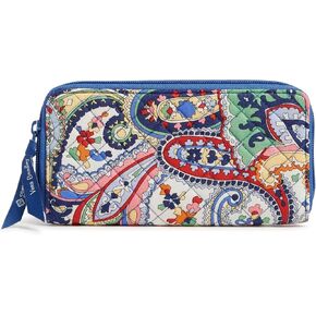 Vera Bradley Cotton Jordin Continental Wallet with RFID Protection, Harbor Paisley