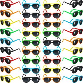 TOODOO 36 Packs Kid Sunglasses Party Favors Plastic Sunglasses for Kids Neon Sunglasses for Children kids sunglasses bulk colored Graduation Sunglasses for Birthday Party Supplies Bag Fillers
