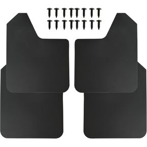 DORENA Universal Mud Flaps Vehicle Splash Guard Protection 4Pcs Front and Rear Dirty Fenders Flexible Bendable Auto Accessories with Screws for Pick-up Truck SUV Van (Black)