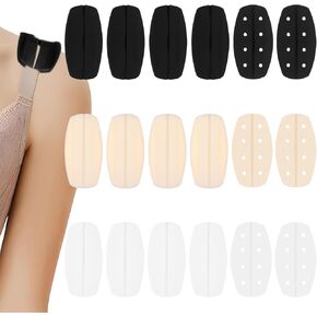 18Pcs Bra Strap Holders for Slipping, Silicone Bra Strap Pads Non-Slip Bra Strap Cushion, Soft Under Bra Strap Holders, Bra Shoulder Pads for Women Bra Band Reducer (3Colors 2Sizes)