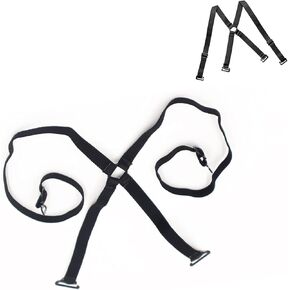 2 Counts Cross Back Bra Shoulder Straps Replacement Bra Straps Length Adjustable (1pc Black + 1pc White)