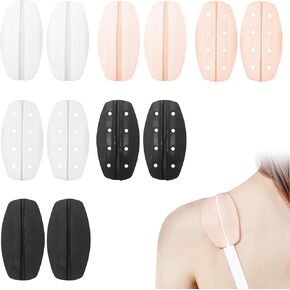 6 Pairs Bra Strap Cushion, Silicone Shoulder Pads, Non-Slip Light Holders Pad for Comfort, Protectors Stopper to Keep Lingerie Straps from Slipping on Fabric, Relieve Pain (3 Tone: Black, Skin, White)