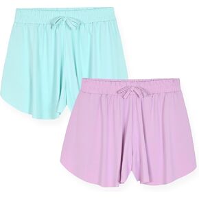 Sweet Butterfly Girls Flyaway Shorts for Sports Play and Casual Wear 2 Pack Soft Summer Shorts for Kids