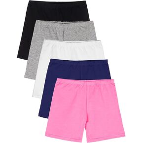 5 Pack Girls Bike Shorts Cotton Cartwheel Shorts for Girls Toddler Under Dress Biker Dance