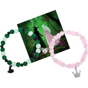 SOOWOOT Wicked bracelet Matching Bracelets - Crown and Witch Hat Matching Bracelets with a wicked card for Fans Party